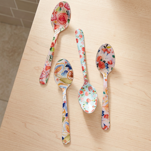 Set of 4 Enameled Metal Spoons Colorful Durable Flatware for Weddings Parties Events Home Dining Bulk Supplier - Product Image 3