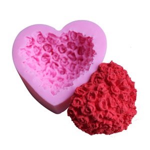3D DIY Craft Rose Flower Heart Silicone Fondant Mold Resin Mold Cake Candle Soap Making Mousse Cake And Chocolate Mold