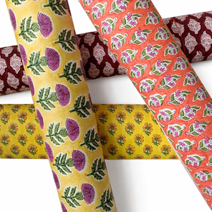 Feuilles de papier faites à la main imprimées sur bloc de bois, papier en coton artisanal imprimé pour l'artisanat, la papeterie et l'emballage - Product Image 1