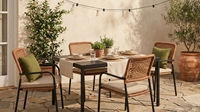 Chaise de salle à manger d'extérieur empilable en rotin PE résistant aux intempéries avec coussin, fauteuil en métal aluminium, mobilier de maison moderne