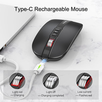 M113 Mouse Senyap Mode Ganda 2.4G Nirkabel Bluetooth 2400 DPI Tombol Bisu Cepat & Kembali ke Desktop Mouse Ultra Tipis Dapat Diisi Ulang