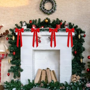 Adornos de árbol de Navidad con lazo de terciopelo, decoraciones colgantes para puertas de boda, accesorio para envolver regalos, decoración para el hogar y la habitación para fiestas de cumpleaños - Product Image 3