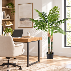 Factory Wholesale Artificial Areca Palm <b>Tree</b> Flame Retardant UV Resistant Plastic Potted Plant for Indoor Home Hotel Birthday - Product Image 4