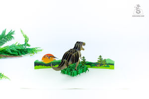 Cartes de vœux en papier animal pop-up 3D personnalisées pour les festivals, cadeau de décoration artistique artisanal de vacances - Product Image 5