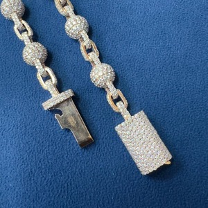 ห่วงโซ่สไตล์คลาสสิก VVS Moissanite 925เงินสเตอลิง clustered สไตล์ฮิปฮอป18K ทองราคาดีที่สุดสำหรับแร็ปเปอร์ - Product Image 6