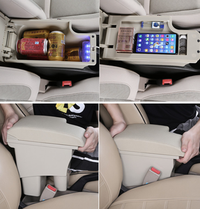 Vtear Juke 2014-2017 Portavasos Delantero Reposabrazos de Cuero Interfaz USB Hilo Rojo Accesorios Interiores de ABS para Coche - Product Image 4