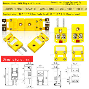 K-Type <span class=keywords><strong>Thermocouple</strong></span> พร้อมปลั๊กสีเหลืองขนาดใหญ่ปลั๊กสีเหลืองแบนตัวผู้ตัวเมียปลั๊กเซรามิกชนิด K ที่มีอุณหภูมิสูงพร้อมแกนทองแดง - Product Image 4