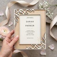 Invitation de mariage découpée au laser avec style Art déco moderne, artisanat décoratif fait main pour invitation de cérémonie de mariage