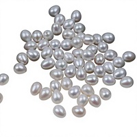 Perles d'eau douce naturelles blanches de 6-7 mm, demi-percées, forme goutte d'eau, perles en vrac pour la fabrication de bijoux DIY, vente en gros