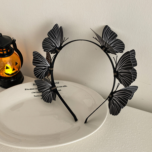 Diademas Delgadas con Mariposas Negras para el Festival de Halloween 2025, Accesorios para el Cabello de Niños, Estilo Malvado, Venta al Por Mayor - Product Image 2