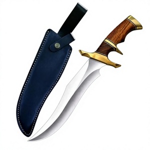 Couteau de survie Black Smith 1987, fait main, en acier inoxydable, lame pointe clip de 15 pouces, bolster en laiton rose, 4 mm - Product Image 6