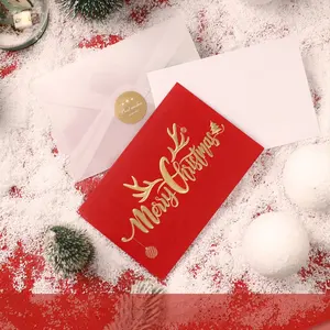 ギフトホイルミニブランククリスマス印刷カスタムグリーティングカードと巻き込み