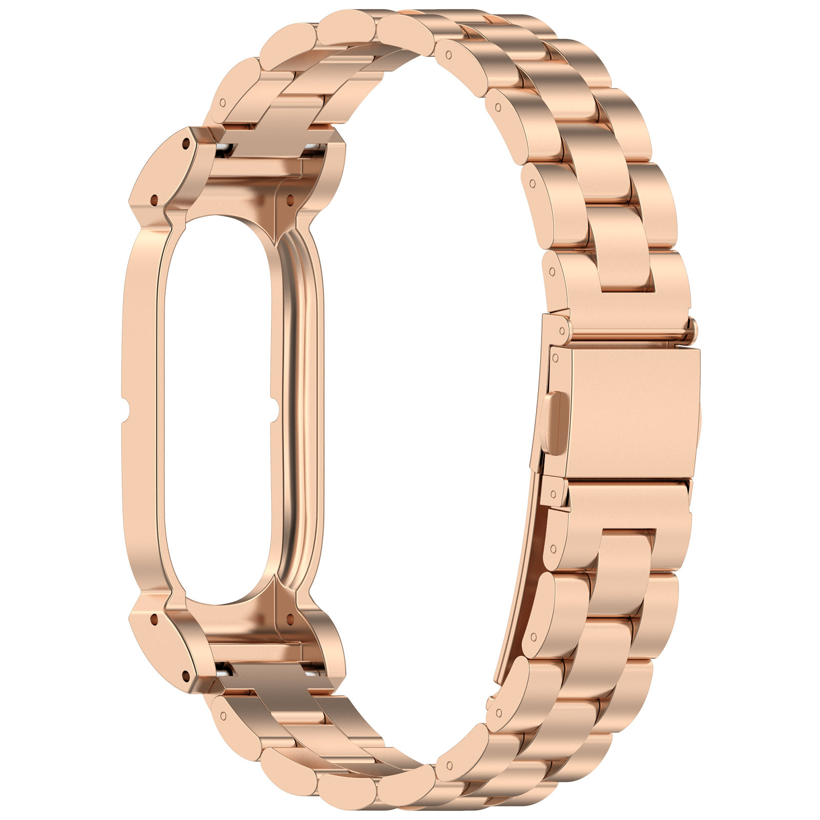 6# Or rose [Bracelet en acier à trois maillons]