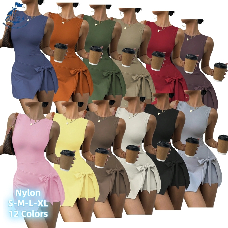 NEW Women Dress Yoga Jumpsuits Workout Clothes Tennis Skirt Sportswear Gym Fitness Bodysuit Activewear Yoga One-piece Skirt