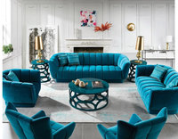 Meubles de maison canapés bleu luxe Chesterfield canapé salon le canapé Turquoise