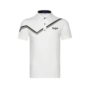 Passen Sie Logo gedruckt Golf T-Shirt Quick Dry Stickerei Herren Golf Polo Shirt