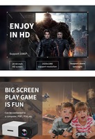 Mini projecteur portable YG300, prise en charge intégrée, facile à transporter, 1080P 3D, home cinéma pour enfants, projection murale dans la chambre