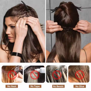 ผมต่อแบบคลิปหนีบยาวตรง 22 นิ้ว แบบซิลิโคนไร้รอยต่อ ชุดต่อผมไล่สีฟูฟ่องสำหรับผู้หญิง - Product Image 3