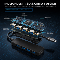 Docking Station Aluminium Tipe C 5 in 1 OEM, Hub USB 3.0 Transfer Data 5Gbps, Adaptor Multiport untuk Laptop PC Monitor SD