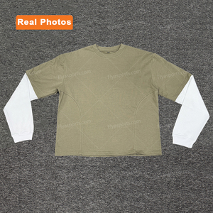OEM Heavyweight 100% cotton áo phông người đàn ông hai lớp Waffle dệt kim dài tay áo crewneck áo tùy chỉnh Boxy phù hợp với T-Shirts - Product Image 3