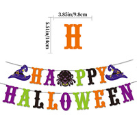 Décorations de fête d'Halloween Maison hantée Thème d'horreur avec drapeau araignée Witchcher Décoration suspendue