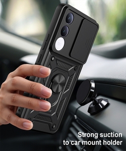 Funda Protectora Antigolpes para Vivo V70 <span class=keywords><strong>FE</strong></span> 5G, con Anillo y Soporte, de TPU y PC, para la Parte Trasera del Teléfono - Product Image 3