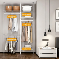 Porte-vêtements autoportant moderne, épaissi, avec armoire de rangement assemblée et tringle à vêtements, pour dressing, écologique