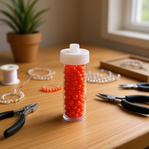 Perline Ilan Abalorio 6 mm arancioni per la creazione di gioielli e forniture artigianali - Product Image 2