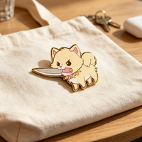 Broche personnalisée chien Pomeranian en émail dur, motif dessin animé Kawaii, cadeau pour les amoureux des animaux, décoration de sac, épinglette