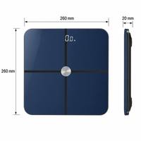 Balance connectée de précision 50g certifiée CE RoHS FDA, rechargeable par USB, avec logo personnalisé, couleur bleu foncé