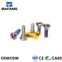Vis en alliage de titane anodisé BF TC4 à tête cylindrique avec six pans creux pour modification de véhicule, boulon de réduction de poids pour moto électrique M5 M6