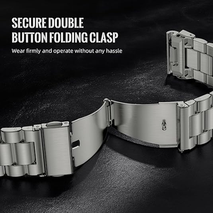 Profitez d'un joli bracelet de montre de luxe en acier inoxydable à ajustement rapide à trois perles pour Garmin Fenix 7 6 5 22mm - Product Image 6