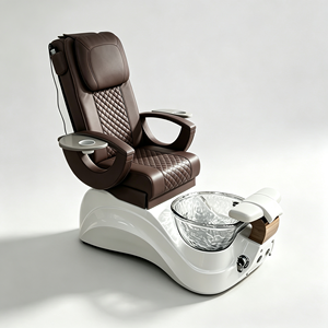 Fauteuil de pédicure électrique en cuir Mason avec lampe LED 7 couleurs et ensemble spa - Siège inclinable réglable de la marque Mason - Product Image 5