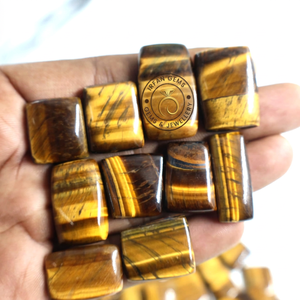 Cabujón de Ojo de Tigre Amarillo Natural Pulido, Gema Suelta de Forma Ovalada y Irregular, Piedra de Diseño de Alta Calidad para Joyería - Product Image 1