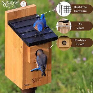 Casa para Pájaros de Cedro Wood Wild Wings, Casa para Pájaros de Cedro para Exteriores - Product Image 3