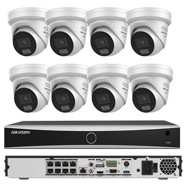 Hik Original Security Camera Kit DS-2CD2387G3-LIS2UY/SRB 8MP Ai ColorVu3.0 Camera DS-7608NXI-I2/8P/S(E) 8CH 8PoE 4K AcuSense NVR