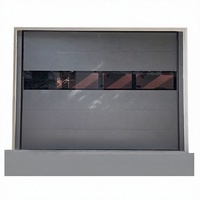 Porte de garage sectionnelle moderne à panneaux affleurants, double paroi en acier, isolée en mousse PU, certifiée CE, anthracite, style contemporain pour villa