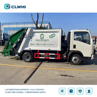 Nouveau camion à ordures compacteur arrière Howo 4x2 7M³ 150HP Euro 6, mini camions à ordures, camion compacteur de déchets Howo