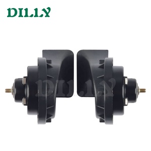 Clacson Auto 12V 24V Set Clacson a Tono Alto e Basso Universale Modificato per Moto, Camion, Treno, Autobus, Barca, Clacson a Chiocciola Nero a Bocca Quadrata - Product Image 5