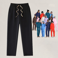 Pantalon de survêtement unisexe en coton épais, coupe droite, avec logo personnalisé, broderie, molleton chaud, décontracté, vente en gros OEM