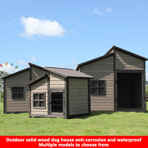 Büyük Pet kafesleri ev köpek kulübesi ahşap ev açık su geçirmez ekstra büyük katı ahşap köpek evi - Product Image 2