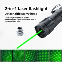 Stylo torche en alliage d'aluminium avec clip, pointeur laser, lampe de poche avec rotation à 360 degrés, effet ciel étoilé, lumière verte