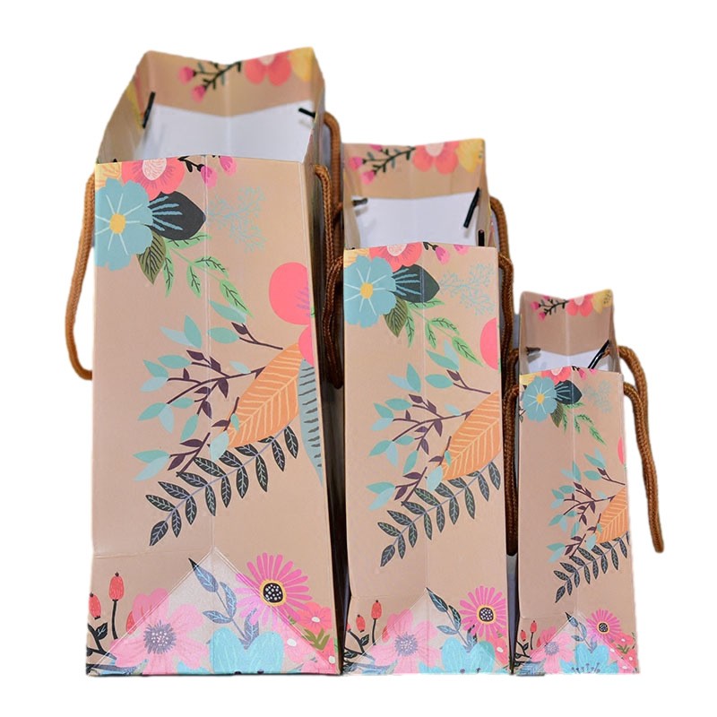 Custom Size and Color logo Printing Packaging Paper Bag Kraft Paper Bag for Shopping