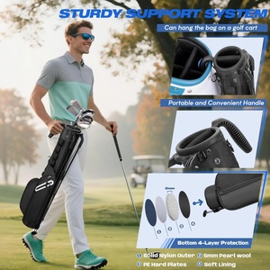 Bolsa de <span class=keywords><strong>Golf</strong></span> Ligera con Diseño Compacto, Doble Correa Acolchada, Cubierta Impermeable y Bolsillos para Accesorios - Product Image 4