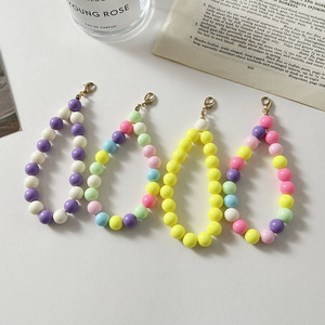 Nouveau bracelet en <span class=keywords><strong>perles</strong></span> acryliques, étui de téléphone <span class=keywords><strong>portable</strong></span>, <span class=keywords><strong>cordon</strong></span> porte-clés, bracelet de poignet pour femmes et filles - Product Image 3