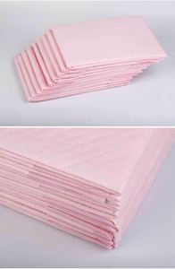 Tapis de propreté jetables super absorbants roses pour chiots et chiens, en SAP et PE, en papier de soie de bois, pour l'entraînement à la propreté des chats et l'absorption des odeurs et des urines - Product Image 2