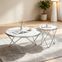 Vente directe d'usine, table de salon en acier inoxydable, plateau en verre, table basse dorée, vente en gros, ensemble de tables basses