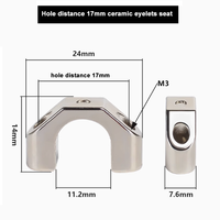 Guide-fil en céramique pour machine à tordre 650, œillet ID 8mm, siège en alliage poli miroir, distance entre les trous 17mm