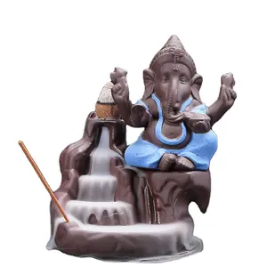 backflow incense burner Elephant statue oil stove water backflow incense home furnishes creative backflow incense burner