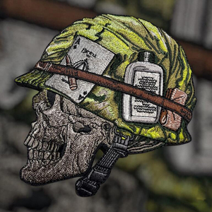 แผ่นปะผ้าลายลูกไม้รูปหัวกะโหลก ปักบนผ้าแคนวาส PVC พร้อมกาวซิลิโคนสำหรับติดเสื้อผ้า-ป้ายเย็บติดแบบรักษ์โลก โลโก้ - Product Image 2